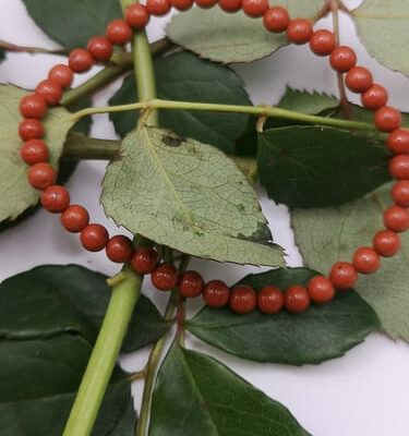 Bracelet en jaspe rouge pour renforcer votre « Ancrage et votre Confiance » en perles de 4 mm