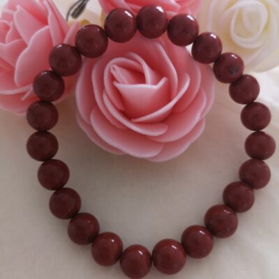 Bracelet en jaspe rouge pour renforcer votre « Ancrage et votre Confiance » en perles de 8 mm